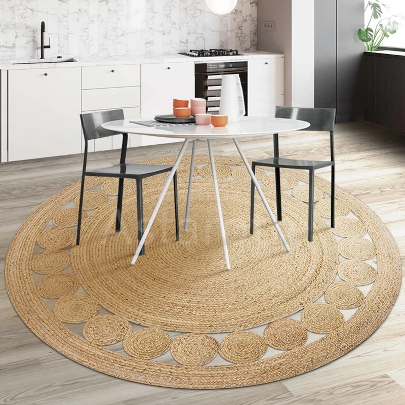 Rug 100% Pure Natural Jute Round Handmade Braided Reversible Home Decorative Living Room Bedroom Decoration Weaving Style 
Rug 100% Pure Natural Jute Round Handmade Braided Reversible Home Decorative Living Room Bedroom Decoration Weaving Style