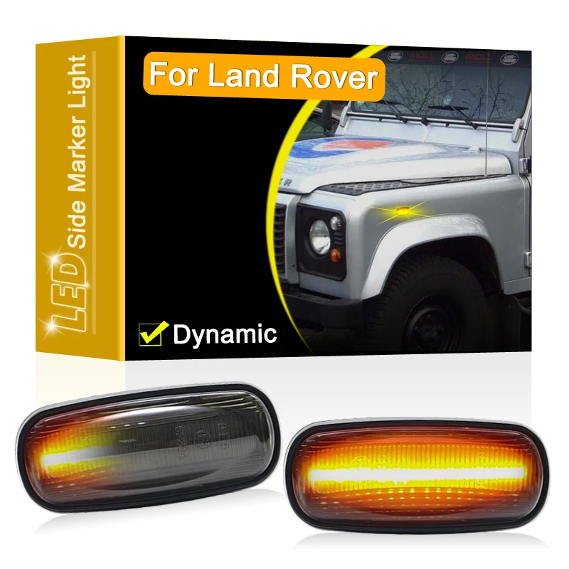 Smoked Lens LED Side Fender Marker Lamp Flowing Turn Signal Light For Land Rover Defender 98-15 Freelander 02-05 Discovery 99-04
Smoked Lens LED Side Fender Marker Lamp Flowing Turn Signal Light For Land Rover Defender 98-15 Freelander 02-05 Discovery 99-04