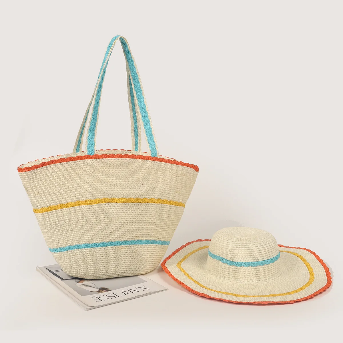 Summer Straw Bags for Women Big Handmade Beach Bag hat set Rattan Woven Handbags Travel Shopper Casual Resort Style Shoulder Bag 
Summer Straw Bags for Women Big Handmade Beach Bag hat set Rattan Woven Handbags Travel Shopper Casual Resort Style Shoulder Bag