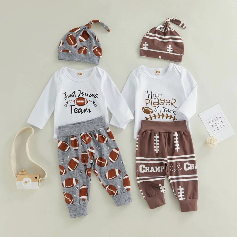 3Pcs Baby Boys Pants Set Long Sleeve Letters Rugby Print Romper Elastic Waist Pants Hat 0-24M
3Pcs Baby Boys Pants Set Long Sleeve Letters Rugby Print Romper Elastic Waist Pants Hat 0-24M