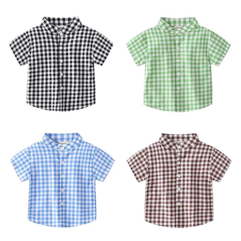 Summer Kids Collar Children Clothes Fashion Boys Outfits Plaid Stand Shirts Tops Toddler
Summer Kids Collar Children Clothes Fashion Boys Outfits Plaid Stand Shirts Tops Toddler