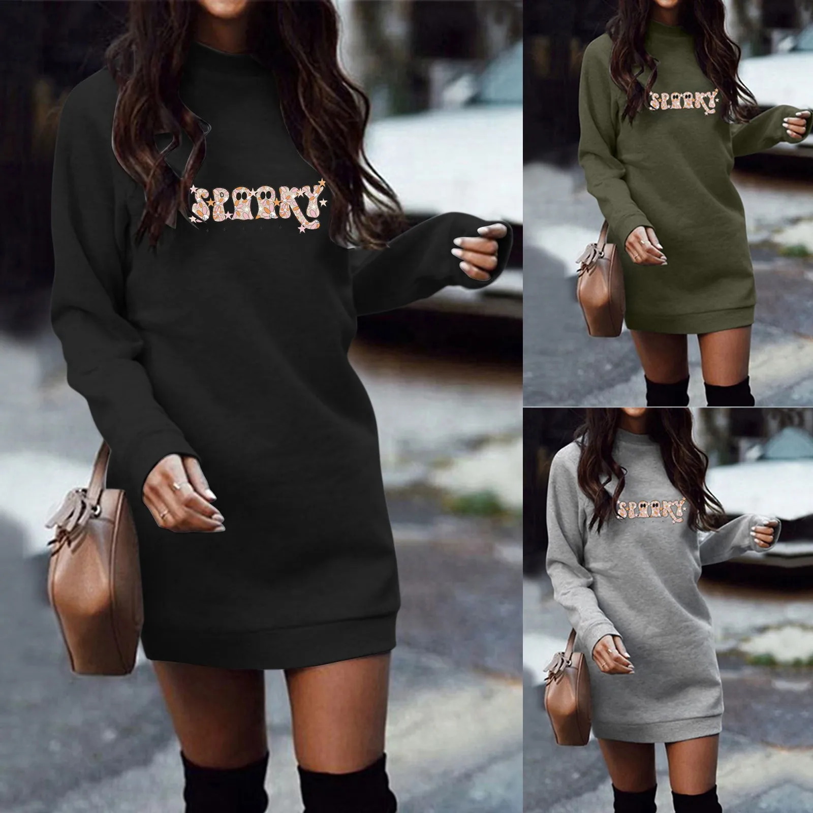 Woman Dresses Women's Halloween Sweatshirt Printed Long Sleeve O Neck Oversized Womens Summer Dresses with Pockets
Woman Dresses Women's Halloween Sweatshirt Printed Long Sleeve O Neck Oversized Womens Summer Dresses with Pockets