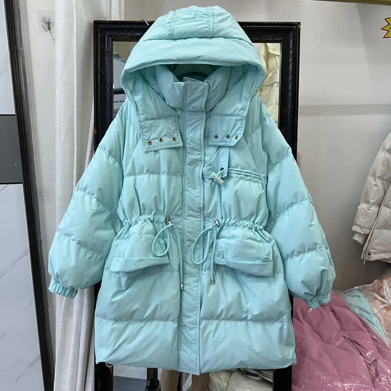 Women's Down Jacket 2022 Winter Fashion Hooded Korean Drawstring Waist Long Sleeve Solid Color Parkas Coats Manteau Femme Hiver
Women's Down Jacket 2022 Winter Fashion Hooded Korean Drawstring Waist Long Sleeve Solid Color Parkas Coats Manteau Femme Hiver