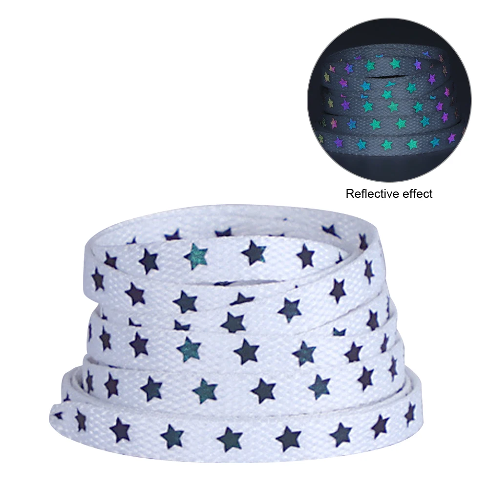 1pair Star Pattern High-bright Holographic Reflective Luminous 140cm Shoe Lace Hip-Hop Night Running Gift Sneakers Double-sided
1pair Star Pattern High-bright Holographic Reflective Luminous 140cm Shoe Lace Hip-Hop Night Running Gift Sneakers Double-sided