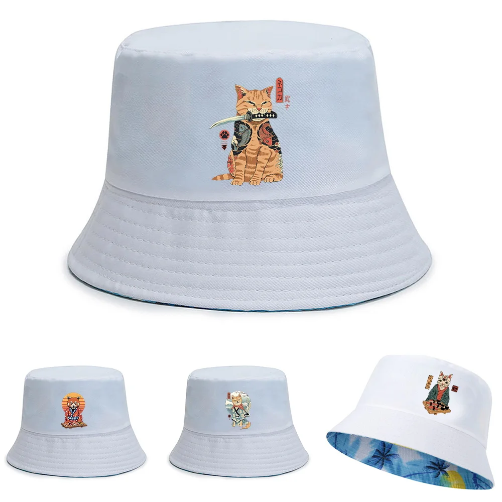 Unisex Summer Sunscreen Visors Cap New Double-sided Fisherman Hats Foldable Beach Caps Japan Cat Print Pure Cotton Fishing Hat
Unisex Summer Sunscreen Visors Cap New Double-sided Fisherman Hats Foldable Beach Caps Japan Cat Print Pure Cotton Fishing Hat