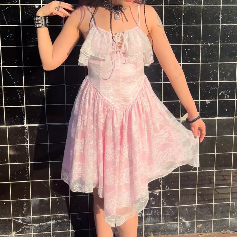 Aesthetic Grunge Mini Dress Vintage Lace Double Layers Ruffles Bandage Dress E-girl Harajuku Dark Academia Emo Alt Clothes
Aesthetic Grunge Mini Dress Vintage Lace Double Layers Ruffles Bandage Dress E-girl Harajuku Dark Academia Emo Alt Clothes