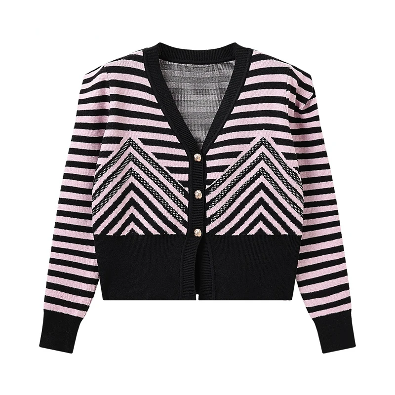 Women Stripe Cardigan Sweater Outerwear Fashion Vintage Leisure Lazy Winter Puff sleeves Knitting Coat Elegant Lady Clothing F18
Women Stripe Cardigan Sweater Outerwear Fashion Vintage Leisure Lazy Winter Puff sleeves Knitting Coat Elegant Lady Clothing F18