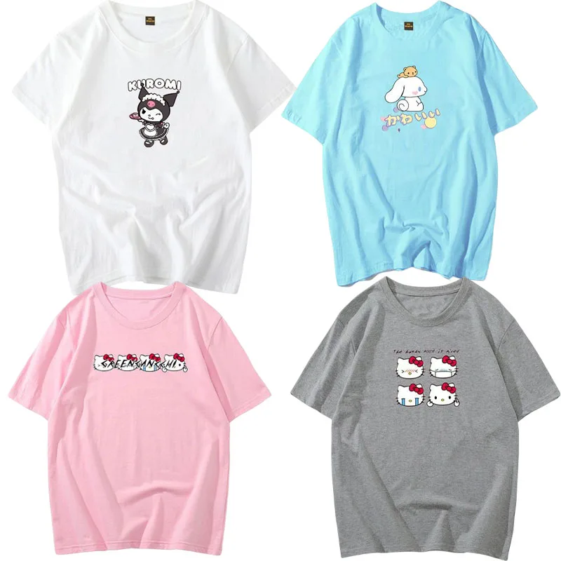 Summer New Sanrio Hello Kitty Kuromi Cinnamoroll T-Shirt Short-Sleeved Cartoon Loose Plus Size Tops Men Women Couples Clothing
Summer New Sanrio Hello Kitty Kuromi Cinnamoroll T-Shirt Short-Sleeved Cartoon Loose Plus Size Tops Men Women Couples Clothing