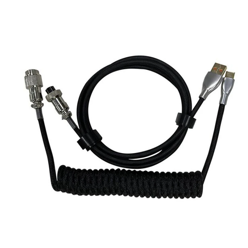 

Coiled Cable Type C to USB Coiling Cable for Mechanical Keyboard Coiling Pilot Cable for Gaming Keyboard 1.8M