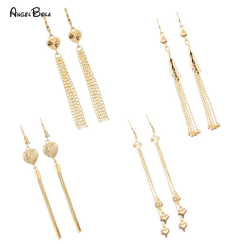 18K Gold Fashion Heart Earrings for Women Wedding Exquisite Long Tassel Earrings Indian Luxury Jewelry for Women Drop Earrings
18K Gold Fashion Heart Earrings for Women Wedding Exquisite Long Tassel Earrings Indian Luxury Jewelry for Women Drop Earrings