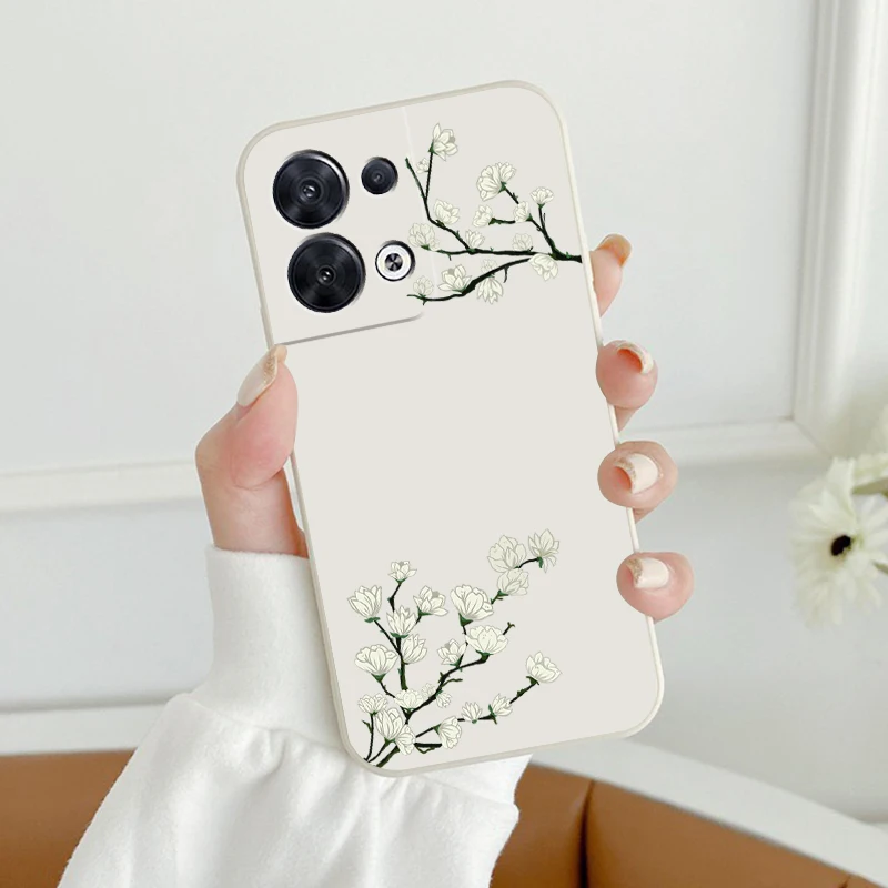 

Beautiful flowers silicone Phone Case On For OPPO Reno 8T 7 Pro 6 Pro 8 Pro 5 Pro 8Z 7Z 6Z 5 Lite OPPO F9 Pro F11 Pro A78 Cover