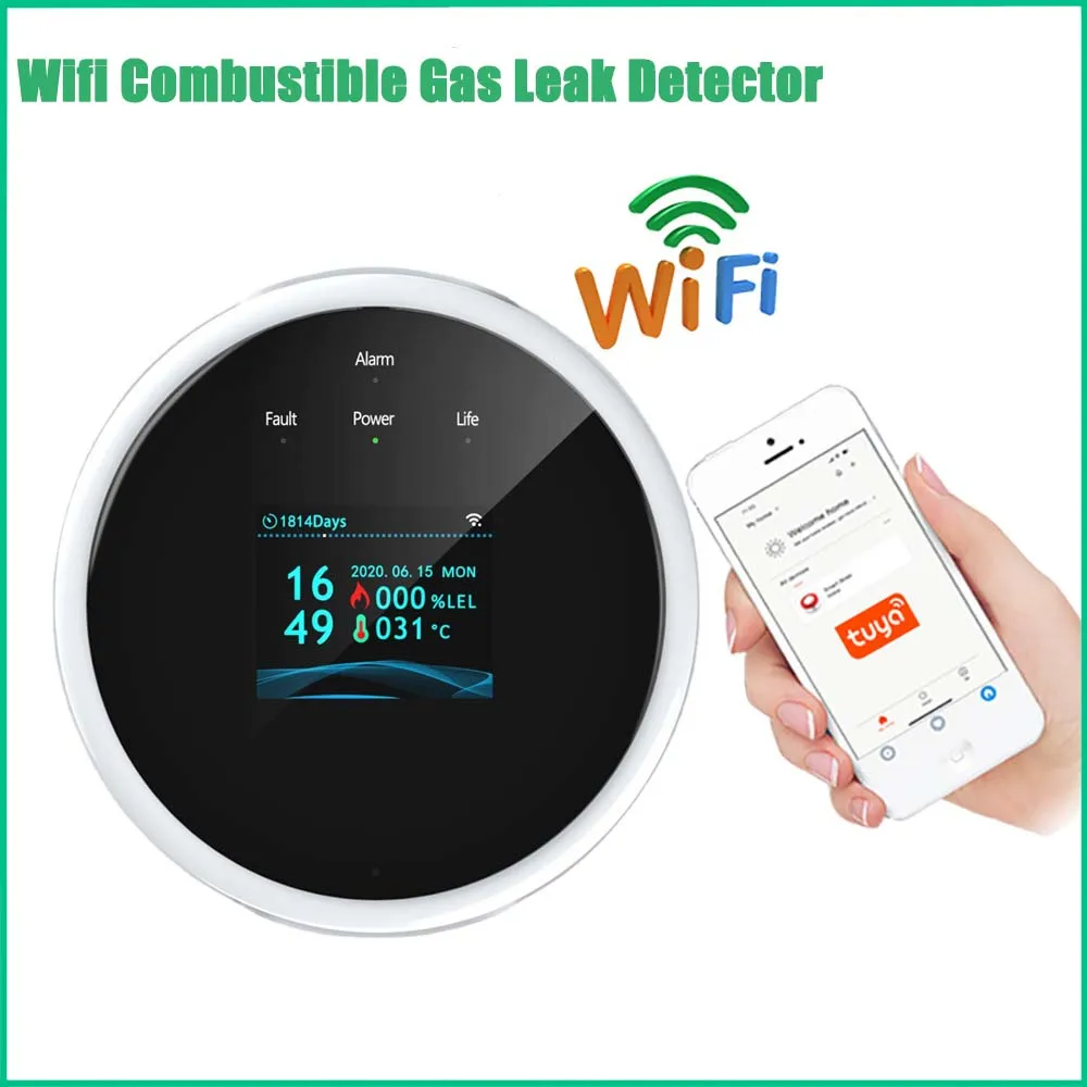 Wifi Combustible Gas Leak Detector Household Smart LPG Natural Gas Alarm Detector Leakage Sensor APP Remote Control for Kitchen
Wifi Combustible Gas Leak Detector Household Smart LPG Natural Gas Alarm Detector Leakage Sensor APP Remote Control for Kitchen
