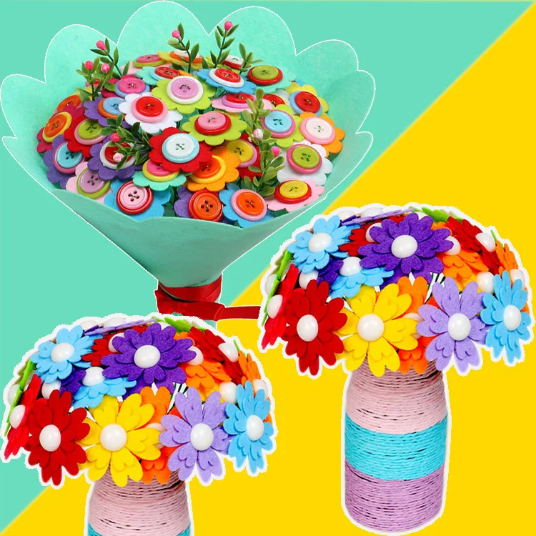 Clear button bouquet DIY children's Handmade material bag kindergarten puzzle creative hand holding flowers
Clear button bouquet DIY children's Handmade material bag kindergarten puzzle creative hand holding flowers