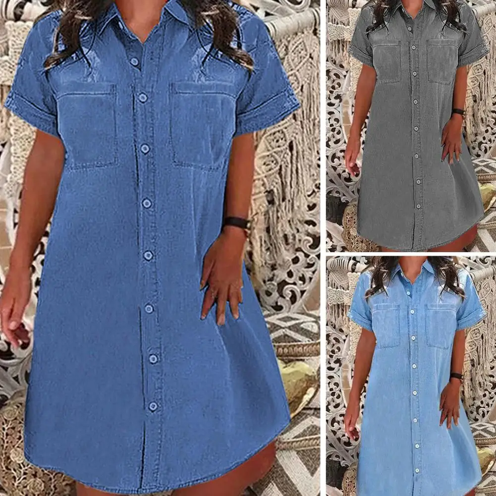 Beach Dress Popular Ladies Lapel Buttons A-Line Dress for Office Denim Dress Women Dress
Beach Dress Popular Ladies Lapel Buttons A-Line Dress for Office Denim Dress Women Dress