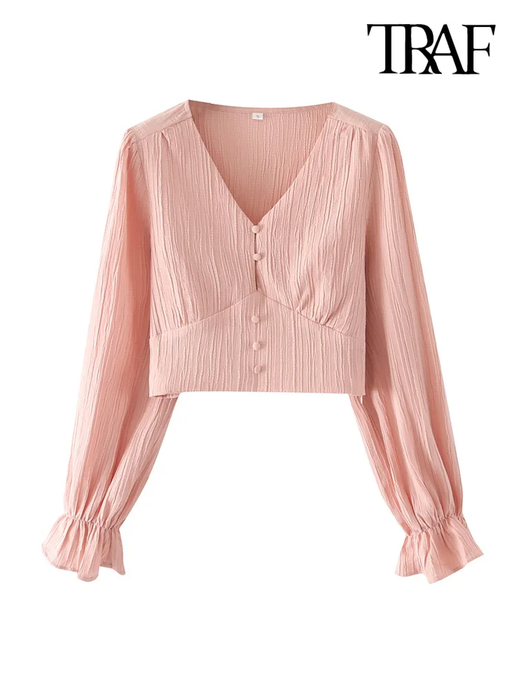 TRAF Women Fashion With Buttons Cropped Blouses Vintage Long Sleeve Side Zipper Female Shirts Blusas Chic Tops
TRAF Women Fashion With Buttons Cropped Blouses Vintage Long Sleeve Side Zipper Female Shirts Blusas Chic Tops