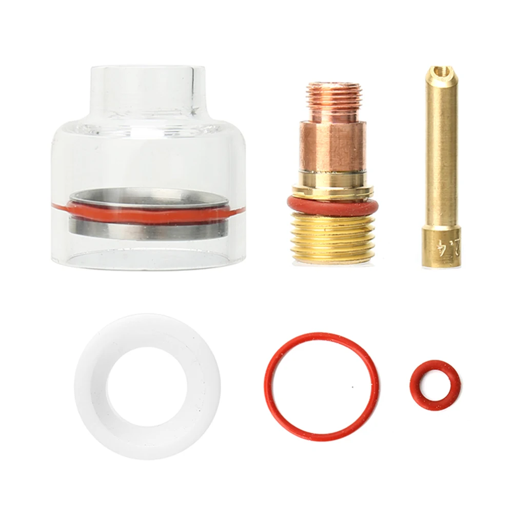 6pcs/set For 2.4mm WP-17/18/26 Glass Nozzle Tungsten Electrode Clip Deflector Sealing Ring Gasket Solder Cup Gas Lens Kit
6pcs/set For 2.4mm WP-17/18/26 Glass Nozzle Tungsten Electrode Clip Deflector Sealing Ring Gasket Solder Cup Gas Lens Kit