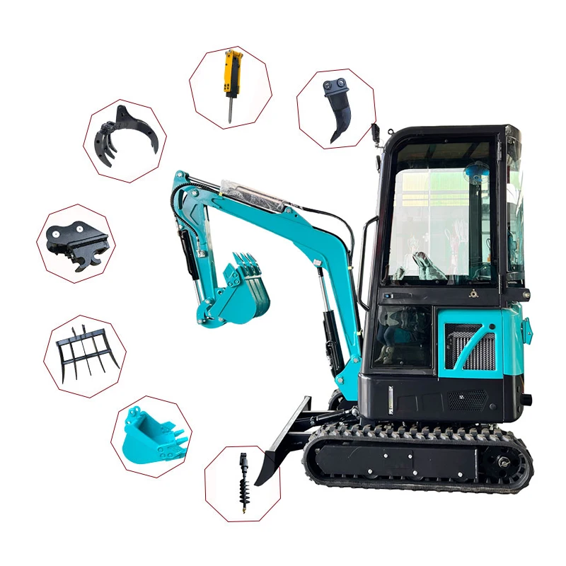 

Mini Small Digger CE EPA EURO5 1.7 Ton Construction Equipment Micro Household Excavator 1t 1.7 t 2t Retro Bagger With Cabin