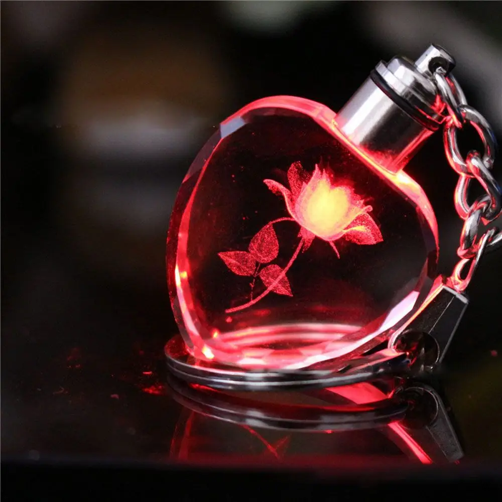 Crystal Lover светодиодный светильник в форме сердца любви роза брелок для ключей