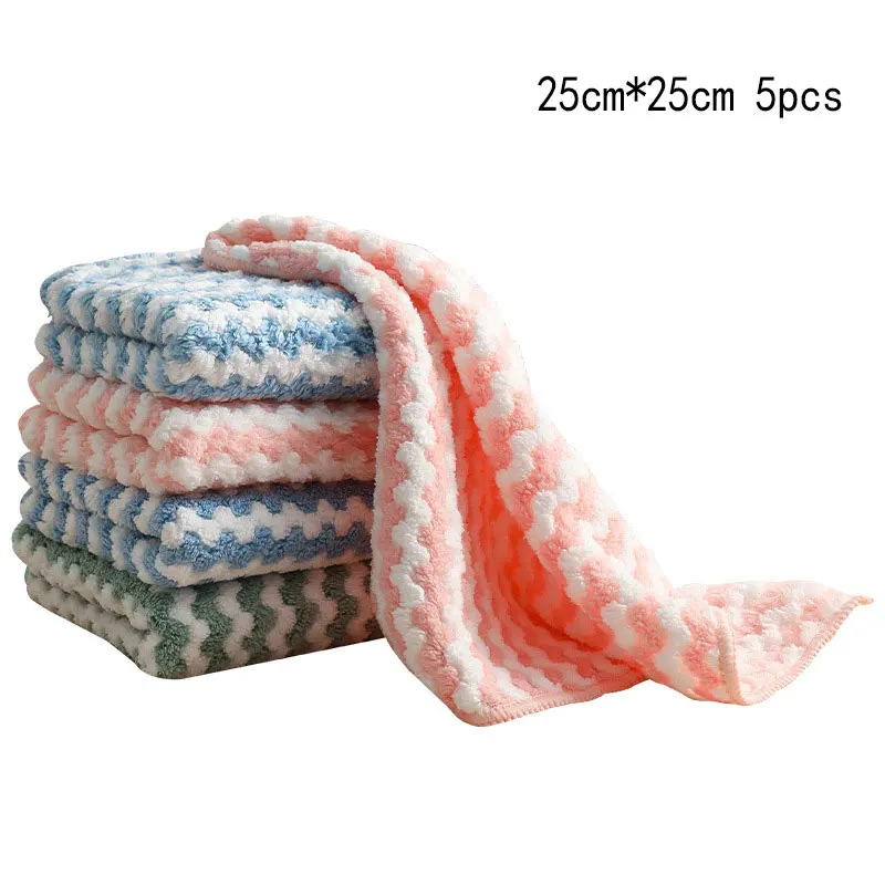 5PCS Double-sided Coral Velvet Cationic Rags For Cleaning Scouring Pads Absorbent And Non-oily Dish Towels Kitchen Cleaning Tool
5PCS Double-sided Coral Velvet Cationic Rags For Cleaning Scouring Pads Absorbent And Non-oily Dish Towels Kitchen Cleaning Tool
