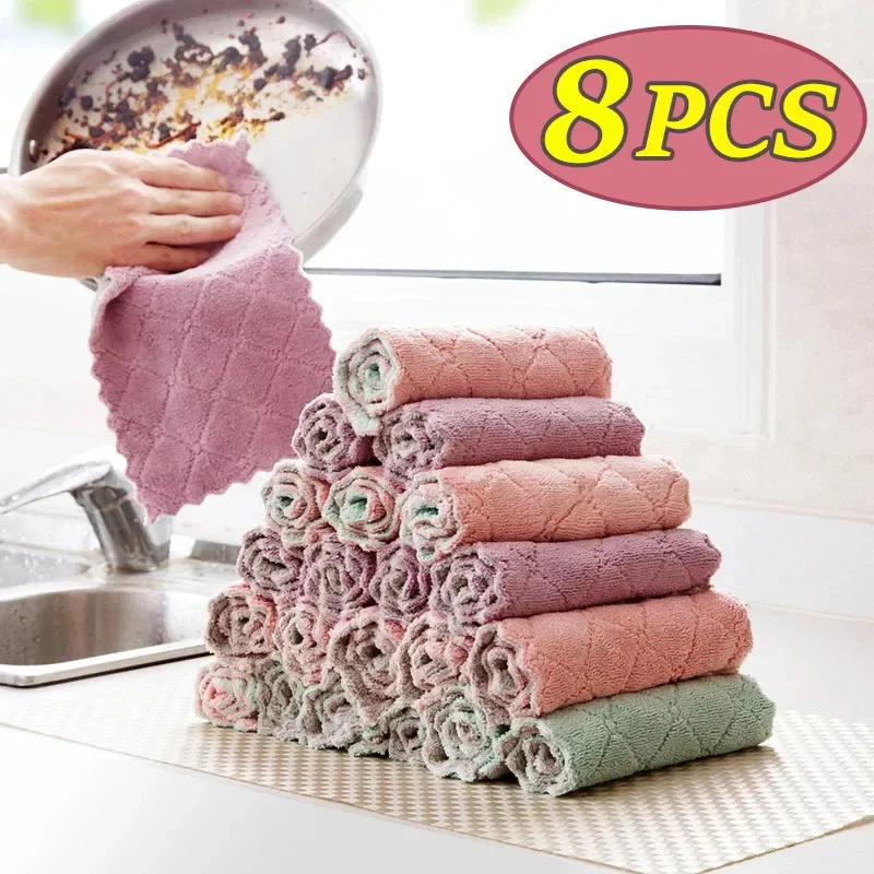 8PCS Microfiber Towel Absorbent Kitchen Cleaning Cloths Non-stick Oil Dish Towel Rags Napkins Tableware Household Cleaning Towel
8PCS Microfiber Towel Absorbent Kitchen Cleaning Cloths Non-stick Oil Dish Towel Rags Napkins Tableware Household Cleaning Towel