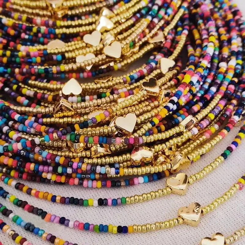 6Pcs Colorful Choker Necklaces For Fashion Women Beaded Handmade Gold Heart Chain Boho Jewelry Summer Trendy
6Pcs Colorful Choker Necklaces For Fashion Women Beaded Handmade Gold Heart Chain Boho Jewelry Summer Trendy