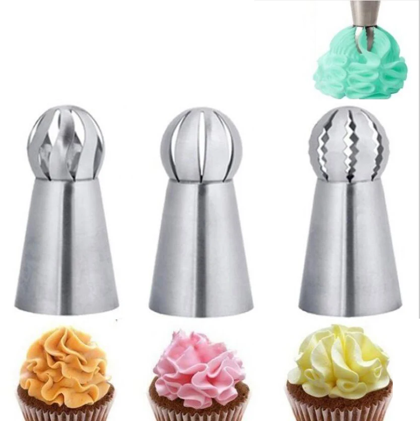1/3PC Stainless Steel Cream Nozzle Sphere Ball Shape Icing Nozzles Pastry Cream Cupcake Flower Torch Pastry Tube Decoration Tool
1/3PC Stainless Steel Cream Nozzle Sphere Ball Shape Icing Nozzles Pastry Cream Cupcake Flower Torch Pastry Tube Decoration Tool