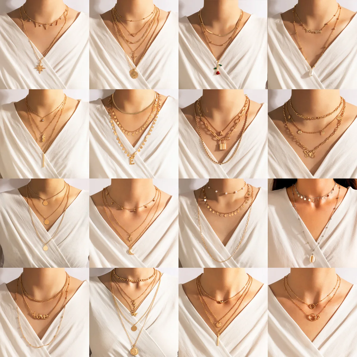 New 2022 Light Luxury Butterfly Letter Circle Piece Triple Layer Necklace Geometric Letter Rose Multi-layer Choker
New 2022 Light Luxury Butterfly Letter Circle Piece Triple Layer Necklace Geometric Letter Rose Multi-layer Choker