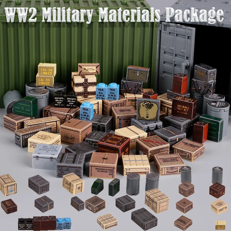 WW2 German Military Materiel Kit Sticker Building Blocks Soviet Union Army Solider Figures Bullet Package Weapons Box Bricks Toy
WW2 German Military Materiel Kit Sticker Building Blocks Soviet Union Army Solider Figures Bullet Package Weapons Box Bricks Toy
