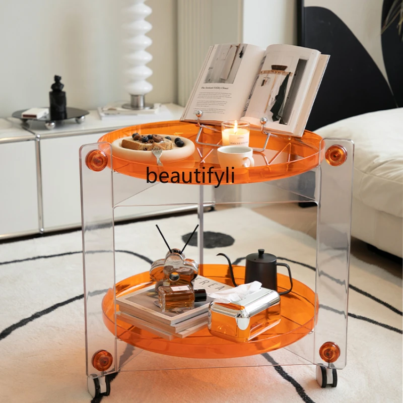 HJ Removable Trolley Rack Household Small round Table Tea Table Transparent Storage Side Table
HJ Removable Trolley Rack Household Small round Table Tea Table Transparent Storage Side Table