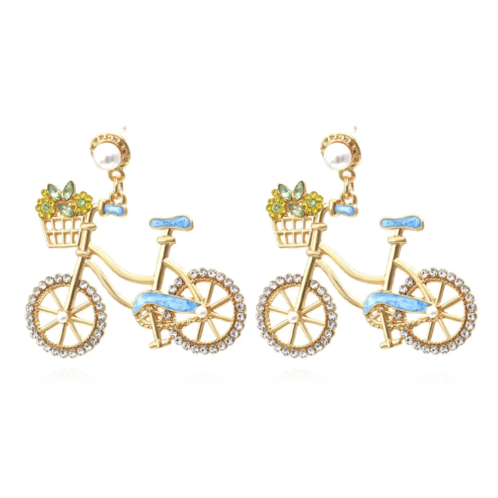Pearl Dangle Earrings For Women Fashion Cute Creative Zirconia Bicycle Tableware Shape Dripping Oil Earrings Piercing Jewelry
Pearl Dangle Earrings For Women Fashion Cute Creative Zirconia Bicycle Tableware Shape Dripping Oil Earrings Piercing Jewelry