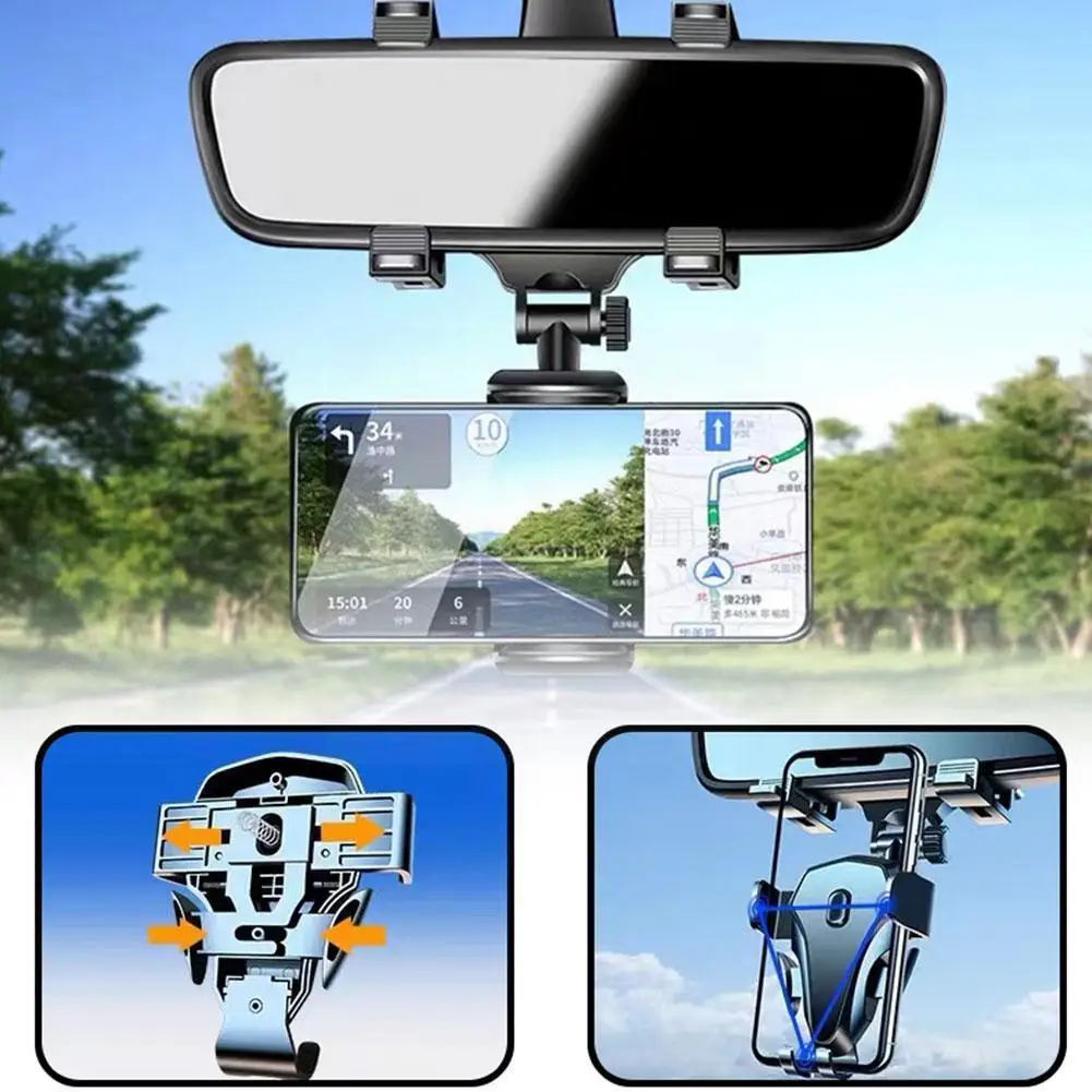 Car Rearview Mirror Phone Holder Multifunctional Rotatable Auto Navigation Bracket Black Retractable Abs Color V6g6
Car Rearview Mirror Phone Holder Multifunctional Rotatable Auto Navigation Bracket Black Retractable Abs Color V6g6