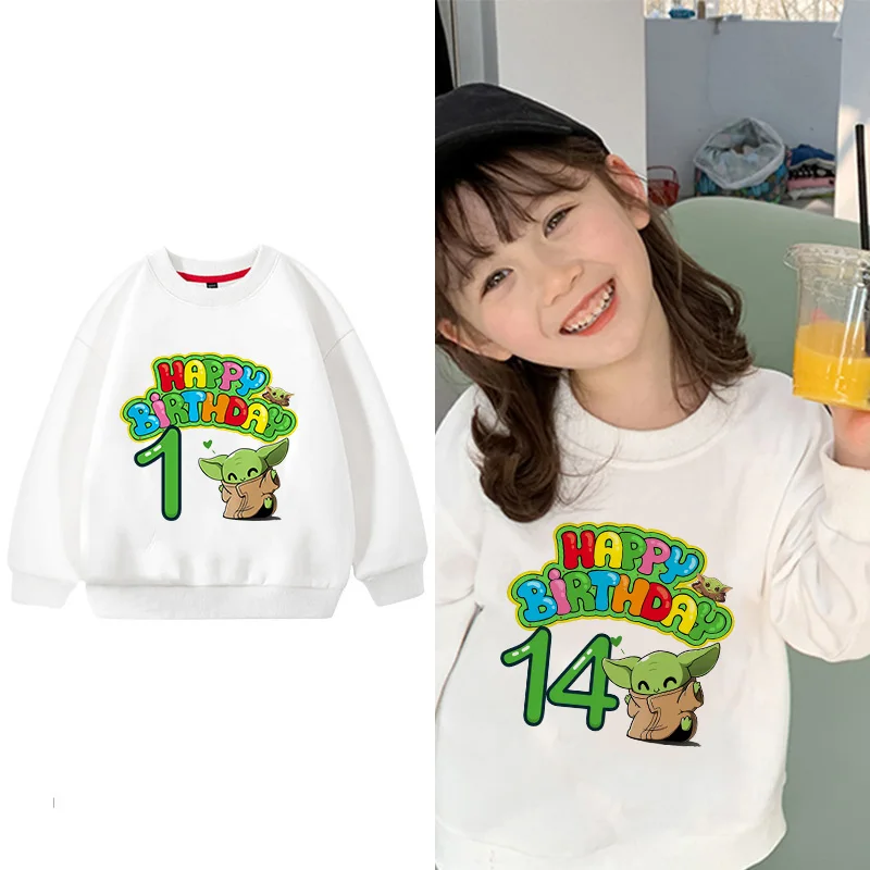 Yoda Baby Sweatshirts Girl Boy Star Wars Birthday Number 1-14 Pullover Children Cartoon Top Kawaii Kid Casual Clothes Sportswear
Yoda Baby Sweatshirts Girl Boy Star Wars Birthday Number 1-14 Pullover Children Cartoon Top Kawaii Kid Casual Clothes Sportswear