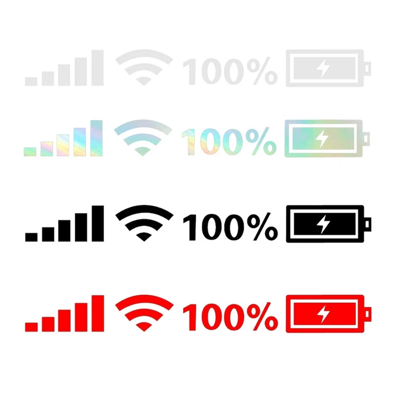 Reflective WIFI 100 Percent Battery Pattern Helmet Stickers Personalized Design Car Window Exterior Decorative Stickers
Reflective WIFI 100 Percent Battery Pattern Helmet Stickers Personalized Design Car Window Exterior Decorative Stickers