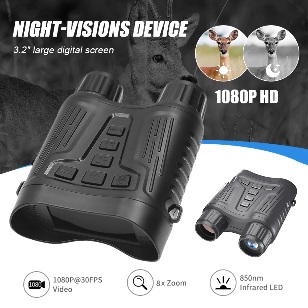 1080P Night Vision Binoculars Outdoor Accessories 8X Digital Zoom Photos Videos For Hunting Camping Surveillance Telescope
1080P Night Vision Binoculars Outdoor Accessories 8X Digital Zoom Photos Videos For Hunting Camping Surveillance Telescope