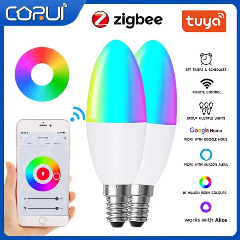 Светодиодная лампочка CORUI Tuya E14 RGB + CCT, умный канделябр, европесветильник почка с голосовым управлением от Alexa Google Home Яндекс Алисы
Светодиодная лампочка CORUI Tuya E14 RGB + CCT, умный канделябр, европесветильник почка с голосовым управлением от Alexa Google Home Яндекс Алисы