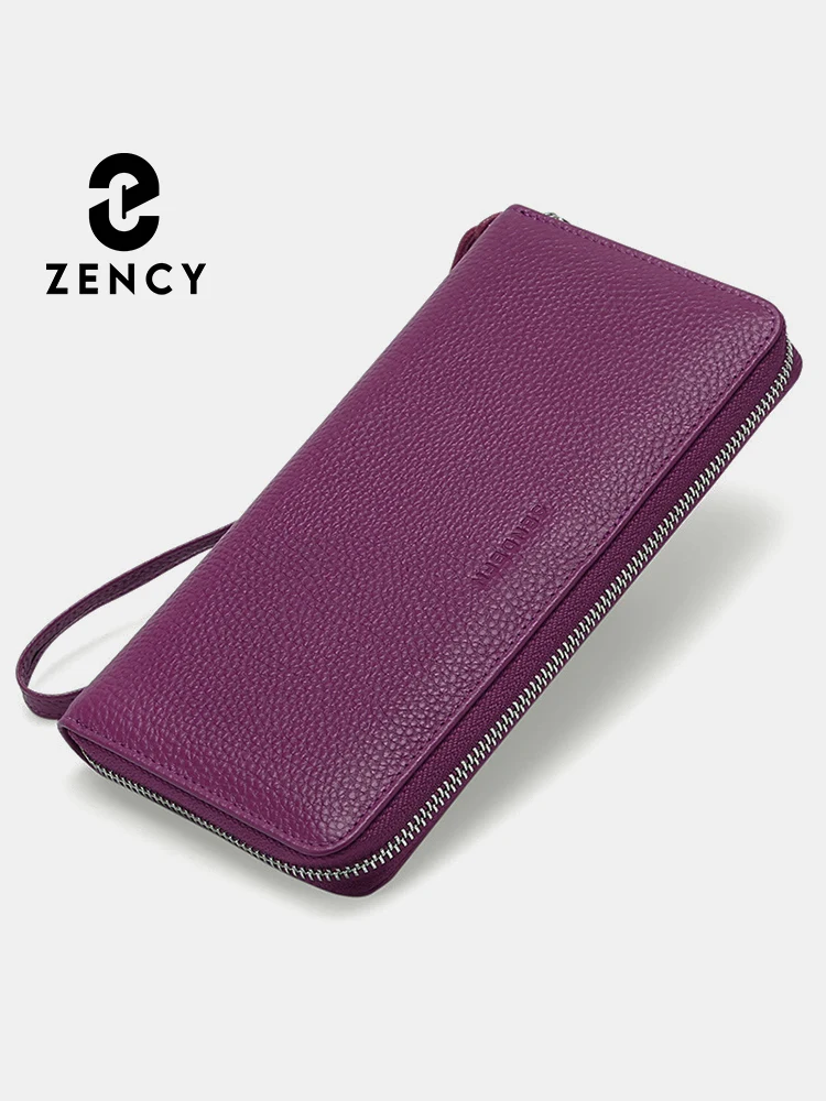 

Zency Women's Fashion Organizer Wallets RFID Anti-theft Genuine Leather Large Capacity Coin Purse Credit Card Holder Clutch 2023