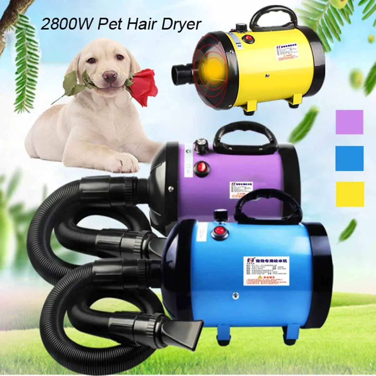 2800W Powerful Dog Hair Dryer For Small Medium Large Pet Dogs Cat Grooming Shower Blower Warm Wind Fast Blow-dryer Animal
2800W Powerful Dog Hair Dryer For Small Medium Large Pet Dogs Cat Grooming Shower Blower Warm Wind Fast Blow-dryer Animal