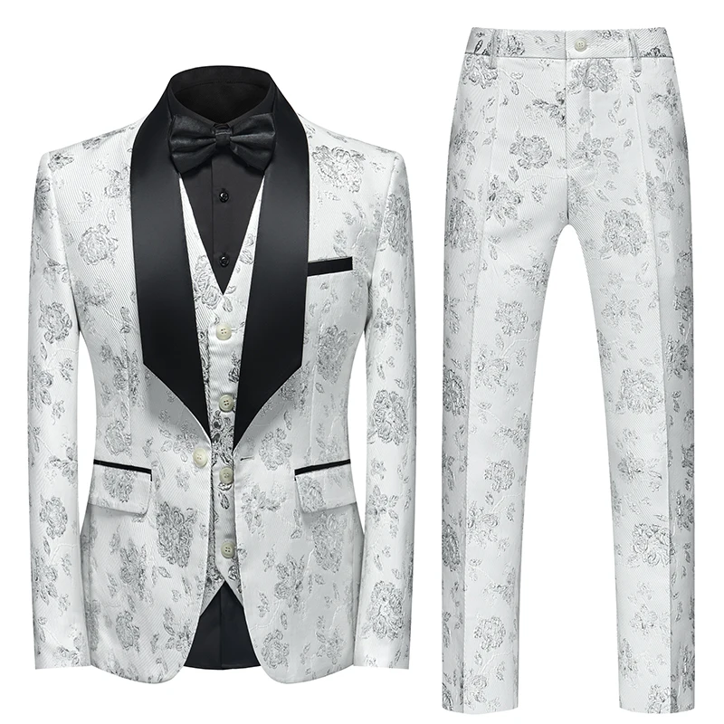 White Stage Clothing For Men Suit Blazer Set Mens Wedding Suits Costume Groom Tuxedo Formal 3 Piece Male Outfits
White Stage Clothing For Men Suit Blazer Set Mens Wedding Suits Costume Groom Tuxedo Formal 3 Piece Male Outfits