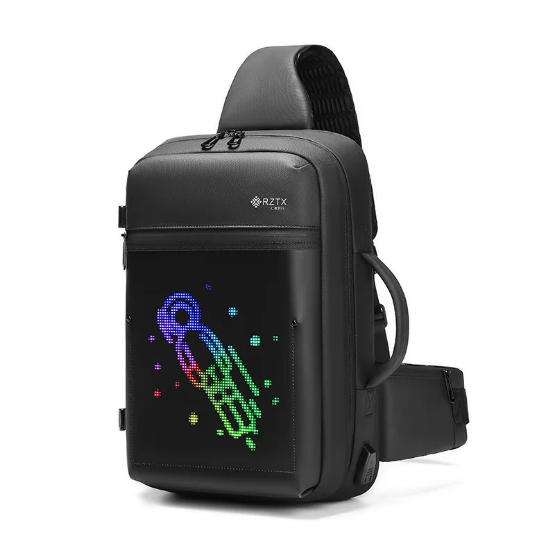 LED Screen Dynamic Sling Bag Waterproof APP Control Advertising Crossbody Bag Men Oxford Chest Pack Knapsack Bags with USB
LED Screen Dynamic Sling Bag Waterproof APP Control Advertising Crossbody Bag Men Oxford Chest Pack Knapsack Bags with USB