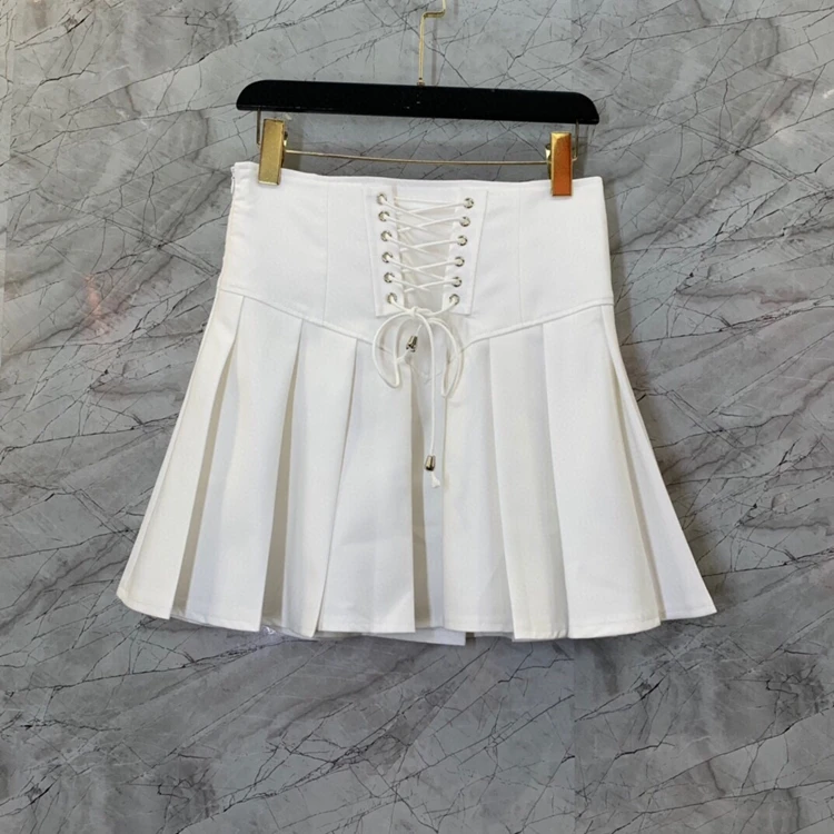 2022 new women fashion sexy solid color decorative front slit straps pleated A-line skirt skirt 615
2022 new women fashion sexy solid color decorative front slit straps pleated A-line skirt skirt 615