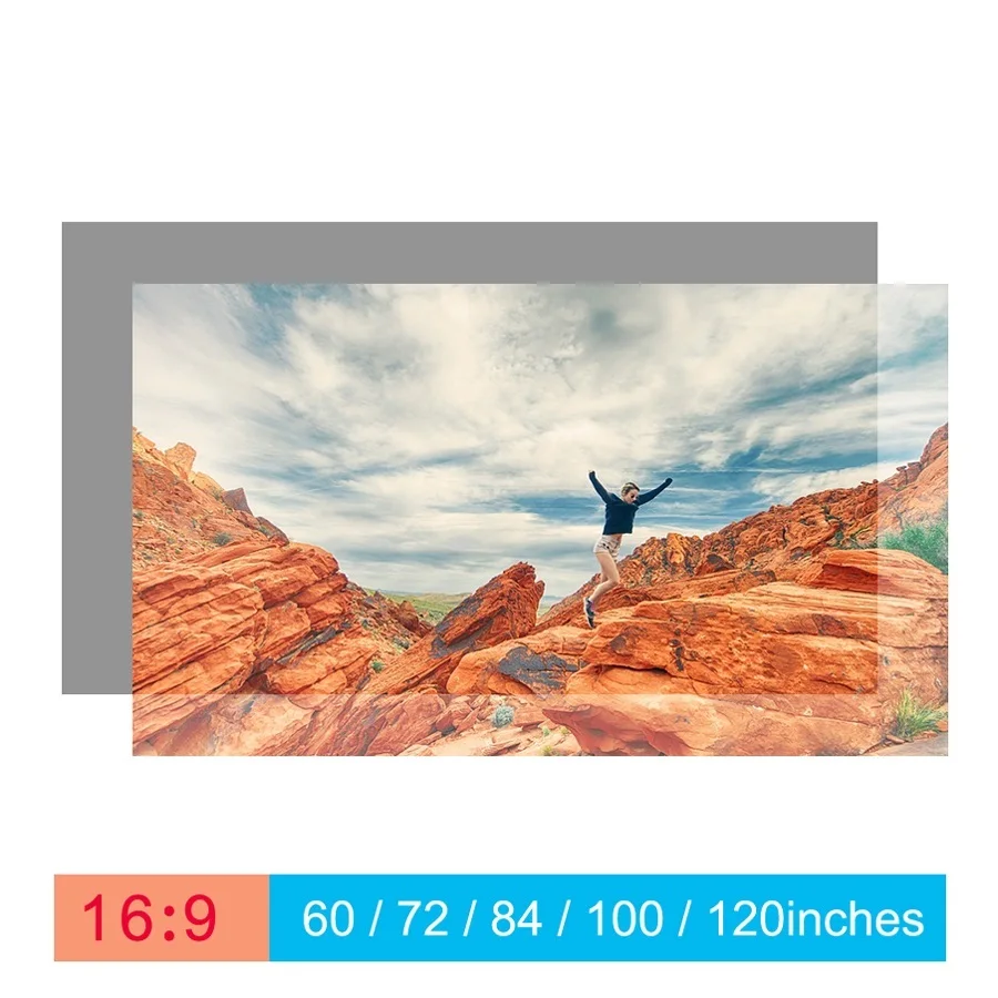 Touyinger 16:9 High Brightness Reflective Projector Screen 60 72 84 100 120 130 inches Fabric Cloth Screen for Espon BenQ XGIMI
Touyinger 16:9 High Brightness Reflective Projector Screen 60 72 84 100 120 130 inches Fabric Cloth Screen for Espon BenQ XGIMI