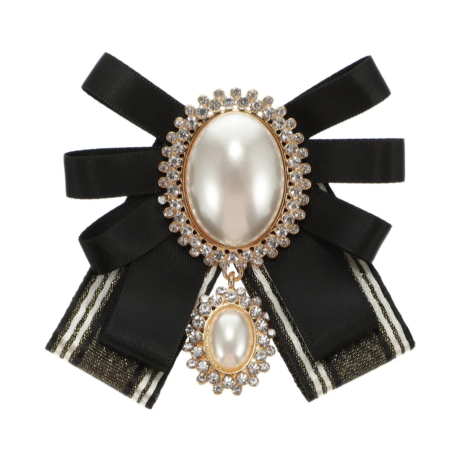 

Brooch Bow Tie Vintage Decor Fashion Brooch Pearl Retro Brooch Pin Exquisite Breast Pin Stylish Bowtie Ornament