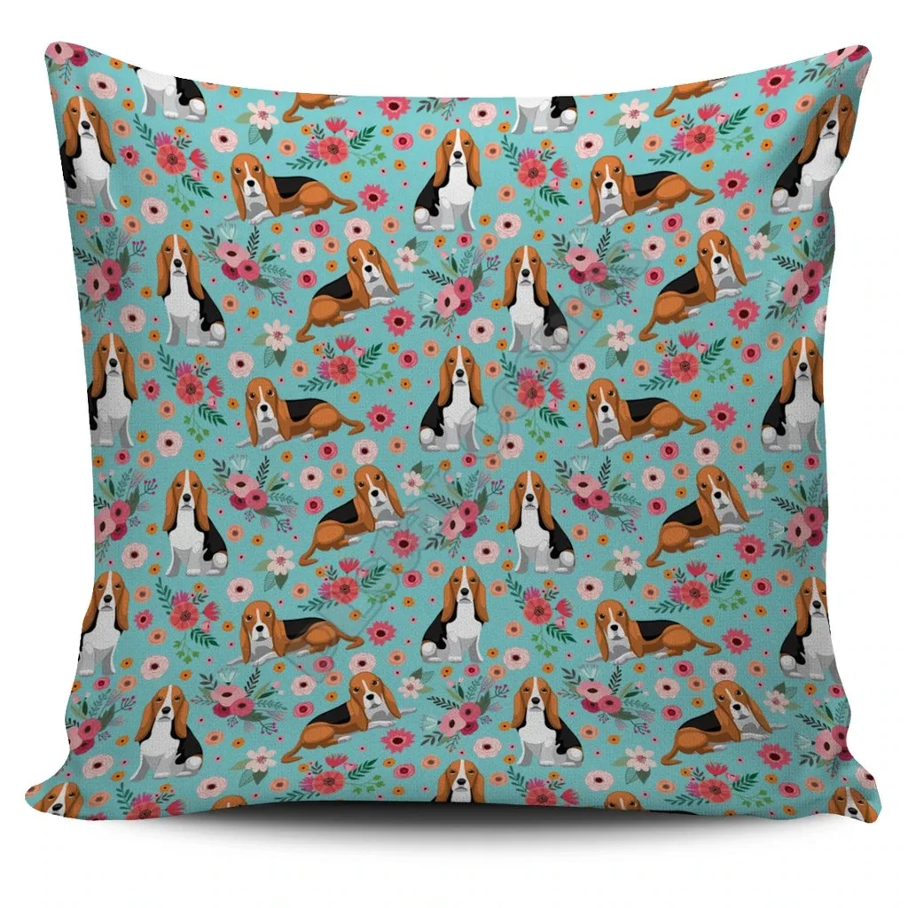 Basset Hound Flower Pillow Cover 3D All Over Printed Pillowcases Throw Home Decoration Double-sided Printing 12 style
Basset Hound Flower Pillow Cover 3D All Over Printed Pillowcases Throw Home Decoration Double-sided Printing 12 style