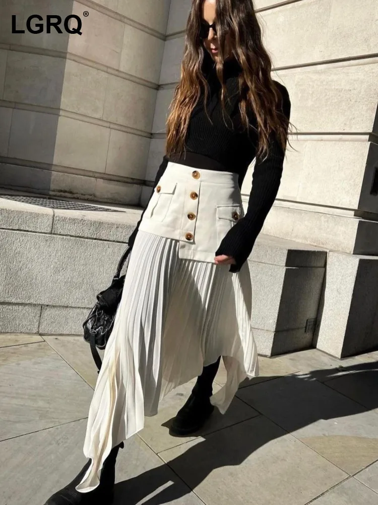 LGRQ High Quality Stylish Women's Original Splicing Skirt 2023 New Trendy Irregular Chiffon Patchwork Pleated Half Dress 19J5580
LGRQ High Quality Stylish Women's Original Splicing Skirt 2023 New Trendy Irregular Chiffon Patchwork Pleated Half Dress 19J5580
