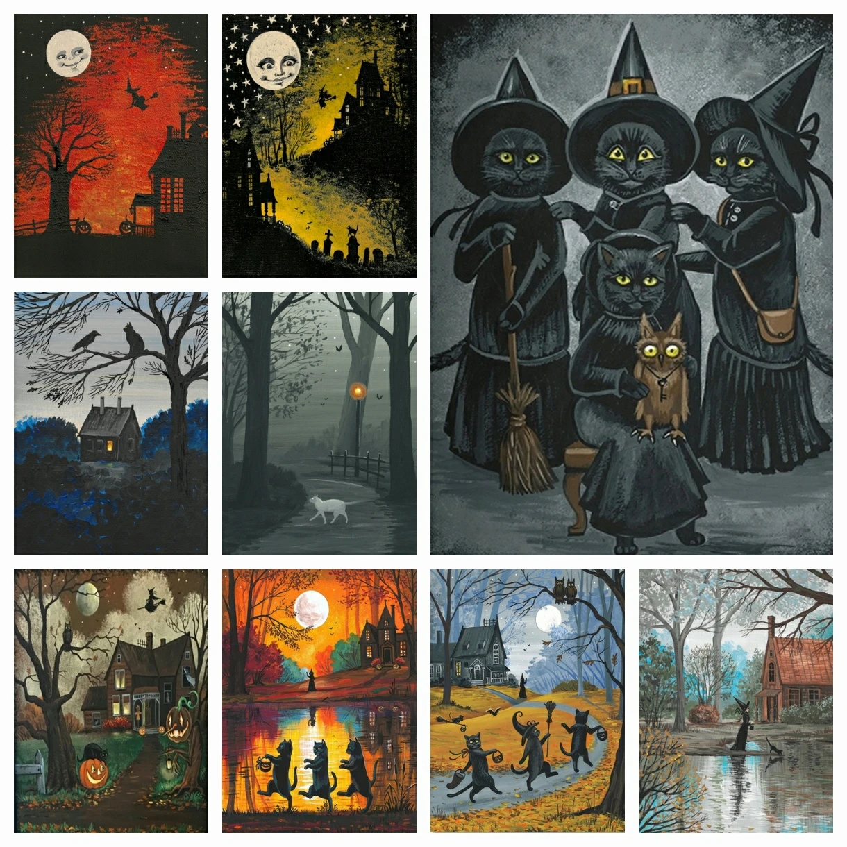 5D AB Diamond Painting Kits The Witch Halloween Black Cat DIY Home Decor Anime Diamond Mosaic Cross Stitch
5D AB Diamond Painting Kits The Witch Halloween Black Cat DIY Home Decor Anime Diamond Mosaic Cross Stitch