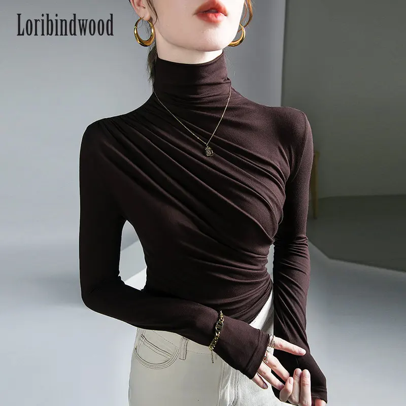 Плиссированные стрейч-футболка, осенне-зимний джемпер с высоким воротником, Женский Повседневный Белый Базовый Топ, рубашки в стиле Харадз...
Плиссированные стрейч-футболка, осенне-зимний джемпер с высоким воротником, Женский Повседневный Белый Базовый Топ, рубашки в стиле Харадз...