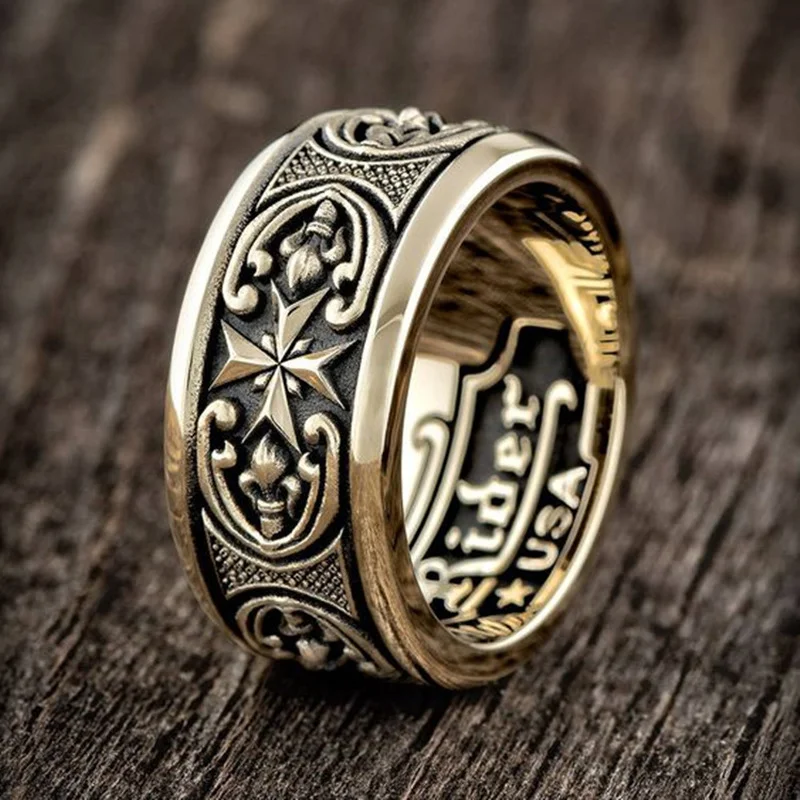 Mifeiya Popular Biker Ancient Golden Color Carved Pattern Geometric Men Alloy Ring for Party Jewelry Accessories Size 6-13
Mifeiya Popular Biker Ancient Golden Color Carved Pattern Geometric Men Alloy Ring for Party Jewelry Accessories Size 6-13