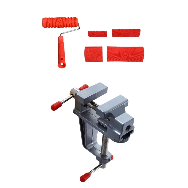 4 PCS 7Inch Roller Painter Wood Graining Painting Tool With Portable Mini Table Vise Clamp Small Vice
4 PCS 7Inch Roller Painter Wood Graining Painting Tool With Portable Mini Table Vise Clamp Small Vice