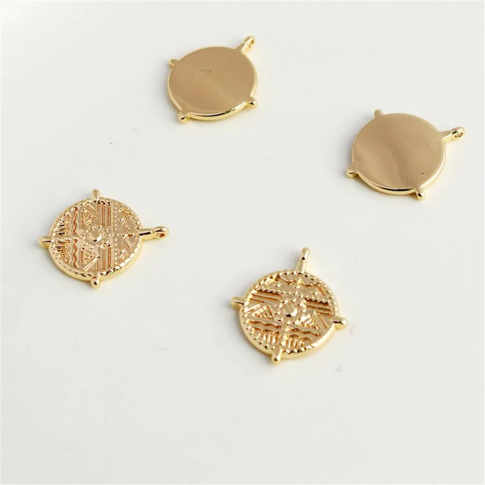14K copper covered gold retro pattern 15mm hand DIY jewelry round plate accessories pendant bracelet necklace pendant
14K copper covered gold retro pattern 15mm hand DIY jewelry round plate accessories pendant bracelet necklace pendant