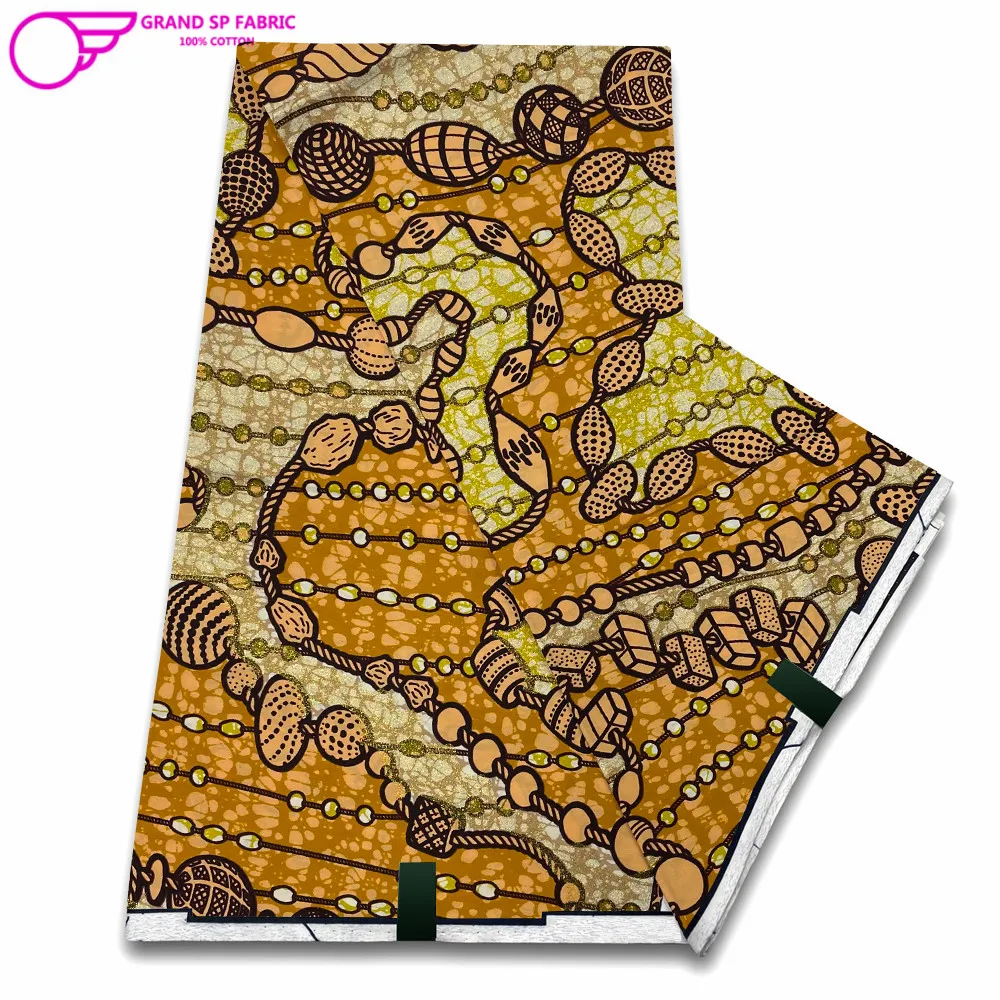 Grand Glitter Glam African Gold Wax Fabric Veritable Wax 100% Cotton 6yards High Quality Wax Print Ankara Fabric For Sewing
Grand Glitter Glam African Gold Wax Fabric Veritable Wax 100% Cotton 6yards High Quality Wax Print Ankara Fabric For Sewing
